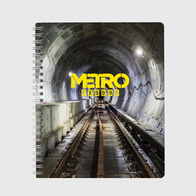 Тетрадь с принтом METRO EXODUS в городе Новоалтайск, 100% бумага | 48 листов, плотность листов — 60 г/м2, плотность картонной обложки — 250 г/м2. Листы скреплены сбоку удобной пружинной спиралью. Уголки страниц и обложки скругленные. Цвет линий — светло-серый
 | ak47 | metro 2033 | metro exodus | апокалипсис | артем | глуховский | дорога | маски | ночь | оружие | поезд | противогаз | сталкеры