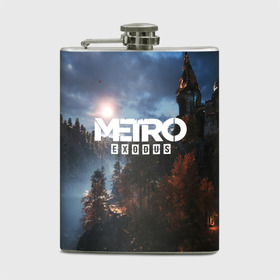 Фляга с принтом METRO EXODUS в городе Новоалтайск, металлический корпус | емкость 0,22 л, размер 125 х 94 мм. Виниловая наклейка запечатывается полностью | ak47 | metro 2033 | metro exodus | апокалипсис | артем | глуховский | дорога | маски | ночь | оружие | поезд | противогаз | сталкеры
