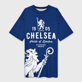 Платье-футболка 3D с принтом Челси в городе Новоалтайск,  |  | blue is | chelsea | chelsea fc | ktbffh | the blues | апл | аристократы | клубная | лондон | пенсионеры | синие | фанатская | футбол | футбольная | футбольный клуб | футбольный клуб челси | челси