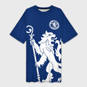 Платье-футболка 3D с принтом Челси в городе Новоалтайск,  |  | blue is | chelsea | chelsea fc | ktbffh | the blues | апл | аристократы | клубная | лондон | пенсионеры | синие | фанатская | футбол | футбольная | футбольный клуб | футбольный клуб челси | челси