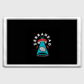 Магнит 45*70 с принтом Zebrahead - Brain Invaders в городе Новоалтайск, Пластик | Размер: 78*52 мм; Размер печати: 70*45 | album | brain | core | invaders | mind | rapcore | rock | ufo | zebrahead | альбом | зебрахед | мозг