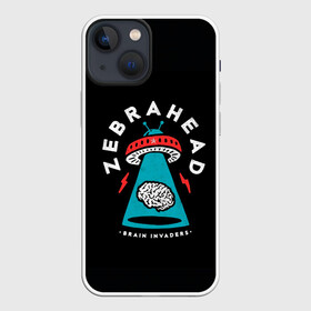 Чехол для iPhone 13 mini с принтом Zebrahead   Brain Invaders в городе Новоалтайск,  |  | Тематика изображения на принте: album | brain | core | invaders | mind | rapcore | rock | ufo | zebrahead | альбом | зебрахед | мозг