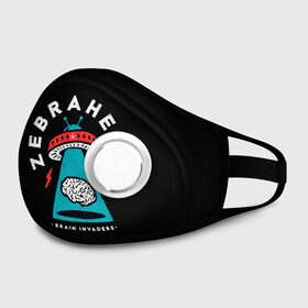Маска из неопрена с принтом Zebrahead - Brain Invaders в городе Новоалтайск, неопрен 100% | Форма огибающая нос. Резинки для ушей с дополнительной резинкой на затылке. Клапан для выдоха для активного дыхания при занятиях спортом. Эластичный материал маски и окантовки для лучшего растяжения и прилегания маски.  | album | brain | core | invaders | mind | rapcore | rock | ufo | zebrahead | альбом | зебрахед | мозг