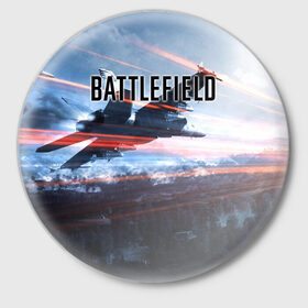 Значок с принтом BATTLEFIELD в городе Новоалтайск,  металл | круглая форма, металлическая застежка в виде булавки | автомат | битва | битвы | враг | оружия | пистолет | поле | стратегия | тактический | танки | шутер