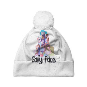 Шапка 3D c помпоном с принтом Sally Face в городе Новоалтайск, 100% полиэстер | универсальный размер, печать по всей поверхности изделия | sally face | гизмо | девид | девочка | игра | лари | ларри | мальчик | маска | мрачная | на лице | пых | с протезом | сал | сали | салли | салли фейс | фейс | фэйс | эддисон | эшли