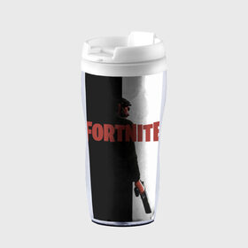 Термокружка-непроливайка с принтом The Reaper Half Black Fortnite в городе Новоалтайск, внутренняя часть — пищевой пластик, наружная часть — прозрачный пластик, между ними — полиграфическая вставка с рисунком | объем — 350 мл, герметичная крышка | Тематика изображения на принте: 2019 | armor | armour | cybersport | esport | fortnite | game | llama | logo | броня | игра | киберспорт | лама | симулятор строительства | строительство | фортнайт | черный