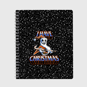 Тетрадь с принтом The Nightmare Before Christmas в городе Новоалтайск, 100% бумага | 48 листов, плотность листов — 60 г/м2, плотность картонной обложки — 250 г/м2. Листы скреплены сбоку удобной пружинной спиралью. Уголки страниц и обложки скругленные. Цвет линий — светло-серый
 | before | burton | christmas | halloween | jack | nightmare | skellington | tim | xmas | бёртон | джек | перед | рождество | рождеством | скеллингтон | тим | хеллоуин | хэллоуин