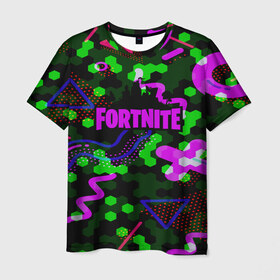 Мужская футболка 3D с принтом FORTNITE в городе Новоалтайск, 100% полиэфир | прямой крой, круглый вырез горловины, длина до линии бедер | battle royale | fortnite | fortnite battle royale | futuresynth | game | outrun | retrowave | synth | synthwave | игры | ретровейв | синтвейв | фортнайт