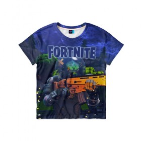 Детская футболка 3D с принтом Fortnite в городе Новоалтайск, 100% гипоаллергенный полиэфир | прямой крой, круглый вырез горловины, длина до линии бедер, чуть спущенное плечо, ткань немного тянется | fortnite | save | the | world | битва | борьба | выживани | зомби | королевская | монстры | симулятора | фортнайт