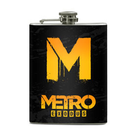 Фляга с принтом METRO EXODUS в городе Новоалтайск, металлический корпус | емкость 0,22 л, размер 125 х 94 мм. Виниловая наклейка запечатывается полностью | Тематика изображения на принте: exodus | horror | metro 2033 | metro exodus | survival | игры | исход | метро | метро 2035