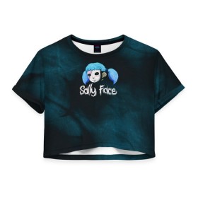 Женская футболка 3D укороченная с принтом Sally Face в городе Новоалтайск, 100% полиэстер | круглая горловина, длина футболки до линии талии, рукава с отворотами | sally face | гизмо | девид | девочка | игра | лари | ларри | мальчик | маска | мрачная | на лице | пых | с протезом | сал | сали | салли | салли фейс | фейс | фэйс | эддисон | эшли