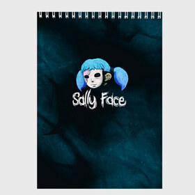 Скетчбук с принтом Sally Face в городе Новоалтайск, 100% бумага
 | 48 листов, плотность листов — 100 г/м2, плотность картонной обложки — 250 г/м2. Листы скреплены сверху удобной пружинной спиралью | sally face | гизмо | девид | девочка | игра | лари | ларри | мальчик | маска | мрачная | на лице | пых | с протезом | сал | сали | салли | салли фейс | фейс | фэйс | эддисон | эшли