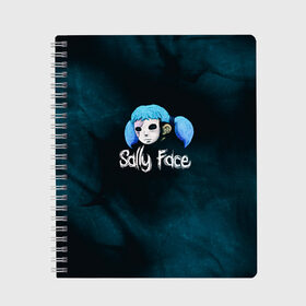 Тетрадь с принтом Sally Face в городе Новоалтайск, 100% бумага | 48 листов, плотность листов — 60 г/м2, плотность картонной обложки — 250 г/м2. Листы скреплены сбоку удобной пружинной спиралью. Уголки страниц и обложки скругленные. Цвет линий — светло-серый
 | sally face | гизмо | девид | девочка | игра | лари | ларри | мальчик | маска | мрачная | на лице | пых | с протезом | сал | сали | салли | салли фейс | фейс | фэйс | эддисон | эшли