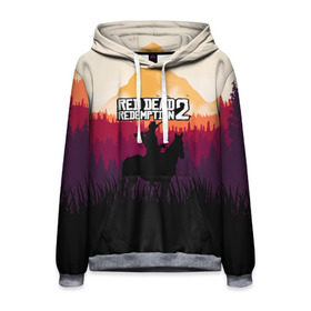 Мужская толстовка 3D с принтом Red Dead Redemption 2 в городе Новоалтайск, 100% полиэстер | двухслойный капюшон со шнурком для регулировки, мягкие манжеты на рукавах и по низу толстовки, спереди карман-кенгуру с мягким внутренним слоем. | game | gamer | rdr2 | red dead redemption 2 | rockstar studios | игры | ковбой