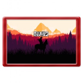 Магнит 45*70 с принтом Red Dead Redemption 2 в городе Новоалтайск, Пластик | Размер: 78*52 мм; Размер печати: 70*45 | Тематика изображения на принте: game | gamer | rdr2 | red dead redemption 2 | rockstar studios | игры | ковбой