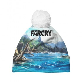 Шапка 3D c помпоном с принтом FARCRY в городе Новоалтайск, 100% полиэстер | универсальный размер, печать по всей поверхности изделия | far cry | far cry 5 | far cry new dawn | farcry | fc 5 | fc5 | game | new dawn | игры | постапокалипсис | фар край | фар край 5