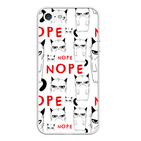 Чехол для iPhone 5/5S матовый с принтом Grumpy Cat Nope! в городе Новоалтайск, Силикон | Область печати: задняя сторона чехла, без боковых панелей | злой | кот | котейка | котэ | мем | недовольный | ненавижу | нет | понедельник | угрюмый