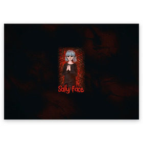 Поздравительная открытка с принтом Sally Face в городе Новоалтайск, 100% бумага | плотность бумаги 280 г/м2, матовая, на обратной стороне линовка и место для марки
 | sally face | гизмо | девид | девочка | игра | лари | ларри | мальчик | маска | мрачная | на лице | пых | с протезом | сал | сали | салли | салли фейс | фейс | фэйс | эддисон | эшли