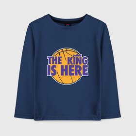 Детский лонгслив хлопок с принтом Lakers - Король здесь в городе Новоалтайск, 100% хлопок | круглый вырез горловины, полуприлегающий силуэт, длина до линии бедер | cavaliers | cleveland | coach | james | king | lakers | lebron | los angeles | nba | player | slam dunk | sport | team | баскетбол | борода | джеймс | игрок | кавальерс | калиф | кливленд | король | леброн | лейкерс | лос анджелес | нба | слэм д