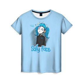 Женская футболка 3D с принтом Sally Face в городе Новоалтайск, 100% полиэфир ( синтетическое хлопкоподобное полотно) | прямой крой, круглый вырез горловины, длина до линии бедер | sally face | гизмо | девид | девочка | игра | лари | ларри | мальчик | маска | мрачная | на лице | пых | с протезом | сал | сали | салли | салли фейс | фейс | фэйс | эддисон | эшли