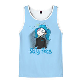 Мужская майка 3D с принтом Sally Face в городе Новоалтайск, 100% полиэстер | круглая горловина, приталенный силуэт, длина до линии бедра. Пройма и горловина окантованы тонкой бейкой | sally face | гизмо | девид | девочка | игра | лари | ларри | мальчик | маска | мрачная | на лице | пых | с протезом | сал | сали | салли | салли фейс | фейс | фэйс | эддисон | эшли