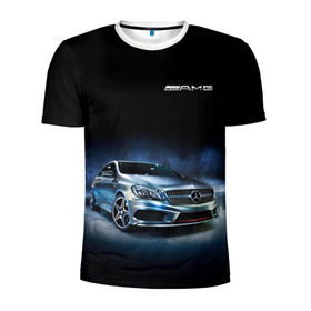 Мужская футболка 3D спортивная с принтом Mercedes AMG в городе Новоалтайск, 100% полиэстер с улучшенными характеристиками | приталенный силуэт, круглая горловина, широкие плечи, сужается к линии бедра | car | mercedes | mercedes   benz | motorsport | автомобиль | автоспорт | мерседес | спорткар