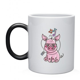 Кружка хамелеон с принтом Music Pig в городе Новоалтайск, керамика | меняет цвет при нагревании, емкость 330 мл | Тематика изображения на принте: 2019 | дед мороз | дом | елка | желание | животные | зима | кабан | милый | мороз | настроение | новый год | пеппа | подарок | позитив | поросенок | праздник | радость | рождество | санта клаус | свинка