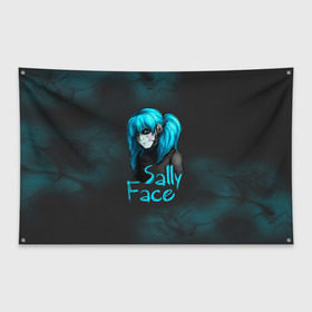 Флаг-баннер с принтом Sally Face в городе Новоалтайск, 100% полиэстер | размер 67 х 109 см, плотность ткани — 95 г/м2; по краям флага есть четыре люверса для крепления | sally face | гизмо | девид | девочка | игра | лари | ларри | мальчик | маска | мрачная | на лице | пых | с протезом | сал | сали | салли | салли фейс | фейс | фэйс | эддисон | эшли