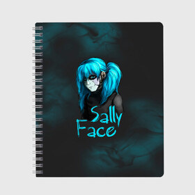 Тетрадь с принтом Sally Face в городе Новоалтайск, 100% бумага | 48 листов, плотность листов — 60 г/м2, плотность картонной обложки — 250 г/м2. Листы скреплены сбоку удобной пружинной спиралью. Уголки страниц и обложки скругленные. Цвет линий — светло-серый
 | sally face | гизмо | девид | девочка | игра | лари | ларри | мальчик | маска | мрачная | на лице | пых | с протезом | сал | сали | салли | салли фейс | фейс | фэйс | эддисон | эшли