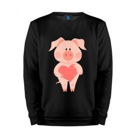 Мужской свитшот хлопок с принтом Love Pig в городе Новоалтайск, 100% хлопок |  | Тематика изображения на принте: 2019 | дед мороз | дом | елка | желание | животные | зима | кабан | милый | мороз | настроение | новый год | пеппа | подарок | позитив | поросенок | праздник | радость | рождество | санта клаус | свинка