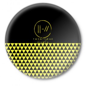 Значок с принтом Twenty One Pilots в городе Новоалтайск,  металл | круглая форма, металлическая застежка в виде булавки | 