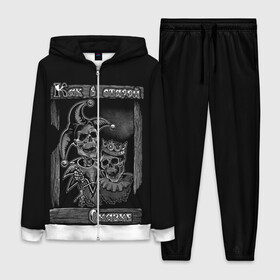 Женский костюм 3D с принтом Король с шутом в городе Новоалтайск,  |  | art | cover | metall | rock | авторский | арт | графика | кавер | как в старой сказке | король | кости | крутой | металл | обложка | принт | рисунок | рок | стильный | фанарт | череп | черепа | шут