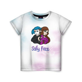 Детская футболка 3D с принтом Sally Face в городе Новоалтайск, 100% гипоаллергенный полиэфир | прямой крой, круглый вырез горловины, длина до линии бедер, чуть спущенное плечо, ткань немного тянется | sally face | гизмо | девид | девочка | игра | лари | ларри | мальчик | маска | мрачная | на лице | пых | с протезом | сал | сали | салли | салли фейс | фейс | фэйс | эддисон | эшли