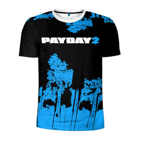 Мужская футболка 3D спортивная с принтом Payday 2 в городе Новоалтайск, 100% полиэстер с улучшенными характеристиками | приталенный силуэт, круглая горловина, широкие плечи, сужается к линии бедра | 2 | payday | беглец | бот | ограбления | пейдей | призрак | симулятор | техник | штурмовик | шутер