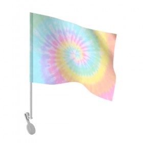 Флаг для автомобиля с принтом Pastel Tie Dye в городе Новоалтайск, 100% полиэстер | Размер: 30*21 см | tie dye | абстракция | краска | хиппи