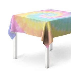 Скатерть 3D с принтом Pastel Tie Dye в городе Новоалтайск, 100% полиэстер (ткань не мнется и не растягивается) | Размер: 150*150 см | tie dye | абстракция | краска | хиппи