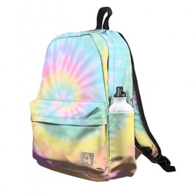 Рюкзак 3D с принтом Pastel Tie Dye в городе Новоалтайск, 100% полиэстер | лямки с регулируемой длиной, сверху петелька, чтобы рюкзак можно было повесить на вешалку. Основное отделение закрывается на молнию, как и внешний карман. Внутри два дополнительных кармана, один из которых закрывается на молнию. По бокам два дополнительных кармашка | Тематика изображения на принте: tie dye | абстракция | краска | хиппи