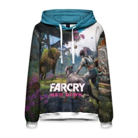 Мужская толстовка 3D с принтом FARCRY:NEW DAWN в городе Новоалтайск, 100% полиэстер | двухслойный капюшон со шнурком для регулировки, мягкие манжеты на рукавах и по низу толстовки, спереди карман-кенгуру с мягким внутренним слоем. | Тематика изображения на принте: far cry | far cry 5 | far cry new dawn | far cry primal | farcry | fc 5 | fc5 | game | new dawn | primal | игры | постапокалипсис | фар край | фар край 5
