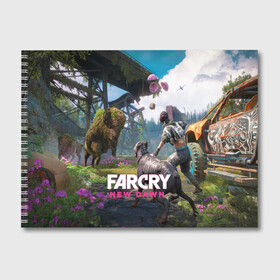 Альбом для рисования с принтом FARCRYNEW DAWN в городе Новоалтайск, 100% бумага
 | матовая бумага, плотность 200 мг. | Тематика изображения на принте: far cry | far cry 5 | far cry new dawn | far cry primal | farcry | fc 5 | fc5 | game | new dawn | primal | игры | постапокалипсис | фар край | фар край 5