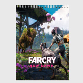 Скетчбук с принтом FARCRYNEW DAWN в городе Новоалтайск, 100% бумага
 | 48 листов, плотность листов — 100 г/м2, плотность картонной обложки — 250 г/м2. Листы скреплены сверху удобной пружинной спиралью | Тематика изображения на принте: far cry | far cry 5 | far cry new dawn | far cry primal | farcry | fc 5 | fc5 | game | new dawn | primal | игры | постапокалипсис | фар край | фар край 5