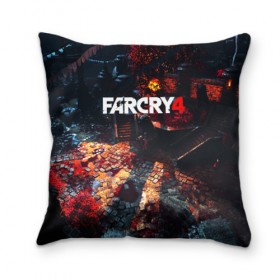 Подушка 3D с принтом FARCRY4 в городе Новоалтайск, наволочка – 100% полиэстер, наполнитель – холлофайбер (легкий наполнитель, не вызывает аллергию). | состоит из подушки и наволочки. Наволочка на молнии, легко снимается для стирки | 