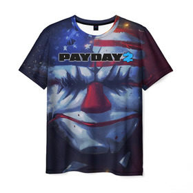 Мужская футболка 3D с принтом Payday 2 в городе Новоалтайск, 100% полиэфир | прямой крой, круглый вырез горловины, длина до линии бедер | 2 | payday | беглец | бот | ограбления | пейдей | призрак | симулятор | техник | штурмовик | шутер