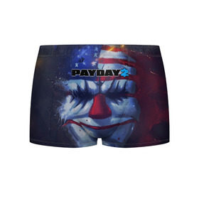 Мужские трусы 3D с принтом Payday 2 в городе Новоалтайск, 50% хлопок, 50% полиэстер | классическая посадка, на поясе мягкая тканевая резинка | 2 | payday | беглец | бот | ограбления | пейдей | призрак | симулятор | техник | штурмовик | шутер