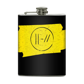 Фляга с принтом TWENTY ONE PILOTS - Trench в городе Новоалтайск, металлический корпус | емкость 0,22 л, размер 125 х 94 мм. Виниловая наклейка запечатывается полностью | Тематика изображения на принте: band | best | blurry | face | indie | logo | music | one | pilots | pop | regional | rock | symbol | top | trench | twenty | vessel | группа | инди | лого | логотип | музыка | пилоты | поп | рок | символ | топ | тренч