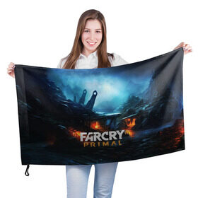 Флаг 3D с принтом farcry primal в городе Новоалтайск, 100% полиэстер | плотность ткани — 95 г/м2, размер — 67 х 109 см. Принт наносится с одной стороны | far cry | far cry 5 | far cry new dawn | far cry primal | farcry | fc 5 | fc5 | game | new dawn | primal | игры | постапокалипсис | фар край | фар край 5