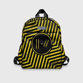 Детский рюкзак 3D с принтом Twenty One Pilots   Trench в городе Новоалтайск, 100% полиэстер | лямки с регулируемой длиной, сверху петелька, чтобы рюкзак можно было повесить на вешалку. Основное отделение закрывается на молнию, как и внешний карман. Внутри дополнительный карман. По бокам два дополнительных кармашка | Тематика изображения на принте: band | best | blurry | face | indie | logo | music | one | pilots | pop | regional | rock | symbol | top | trench | twenty | vessel | группа | инди | лого | логотип | музыка | пилоты | поп | рок | символ | топ | тренч