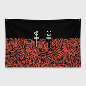 Флаг-баннер с принтом Twenty One Pilots - Blurryface в городе Новоалтайск, 100% полиэстер | размер 67 х 109 см, плотность ткани — 95 г/м2; по краям флага есть четыре люверса для крепления | band | best | blurry | face | indie | logo | music | one | pilots | pop | regional | rock | symbol | top | trench | twenty | vessel | группа | инди | лого | логотип | музыка | пилоты | поп | рок | символ | топ | тренч