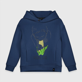 Детское худи Oversize хлопок с принтом Vegan Love в городе Новоалтайск, френч-терри — 70% хлопок, 30% полиэстер. Мягкий теплый начес внутри —100% хлопок | боковые карманы, эластичные манжеты и нижняя кромка, капюшон на магнитной кнопке | веганство | вегетарианство | здоровье | зелень | кукуруза | любовь | овощ | овощи | растение