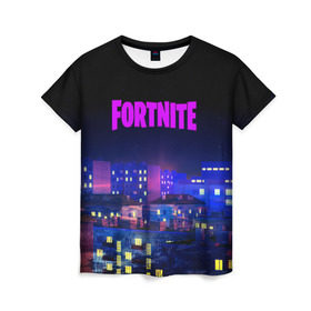 Женская футболка 3D с принтом Fortnite в городе Новоалтайск, 100% полиэфир ( синтетическое хлопкоподобное полотно) | прямой крой, круглый вырез горловины, длина до линии бедер | battle royale | fortnite | fortnite battle royale | futuresynth | game | outrun | retrowave | synth | synthwave | игры | ретровейв | синтвейв | фортнайт