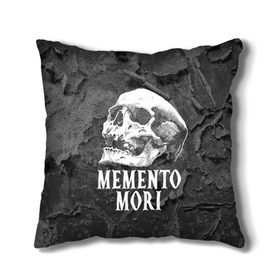 Подушка 3D с принтом Memento mori в городе Новоалтайск, наволочка – 100% полиэстер, наполнитель – холлофайбер (легкий наполнитель, не вызывает аллергию). | состоит из подушки и наволочки. Наволочка на молнии, легко снимается для стирки | black | death | life | memento mori | skeleton | skull | жизнь | скелет | череп | черный